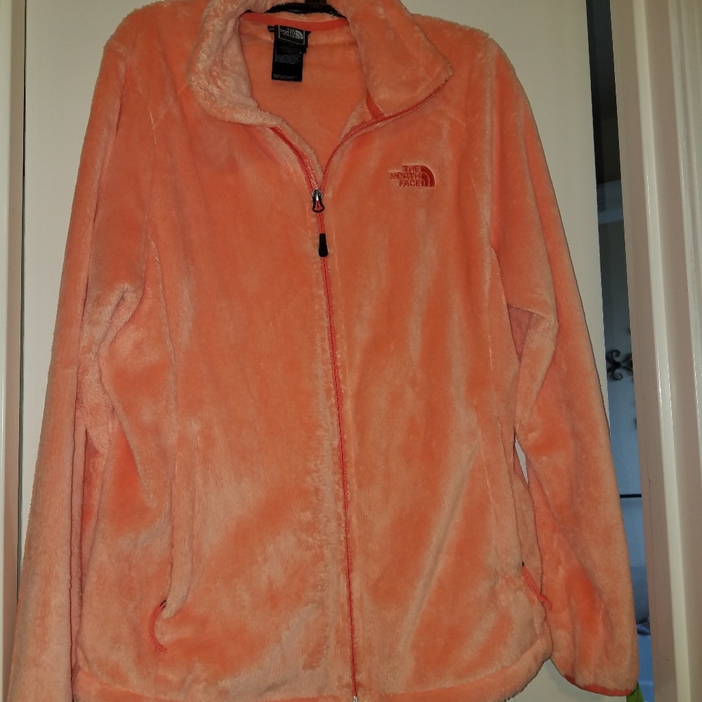 Orange fleece North Face jacket